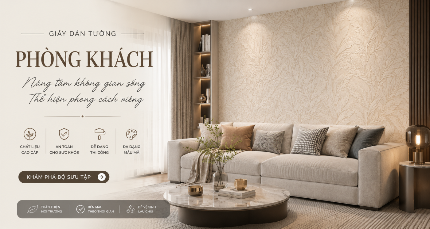 giấy dán tường phòng khách