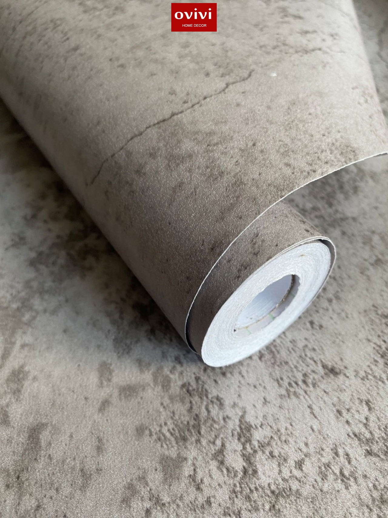 Giấy dán tường có keo sẵn xi măng loang nhạt - Ảnh 3