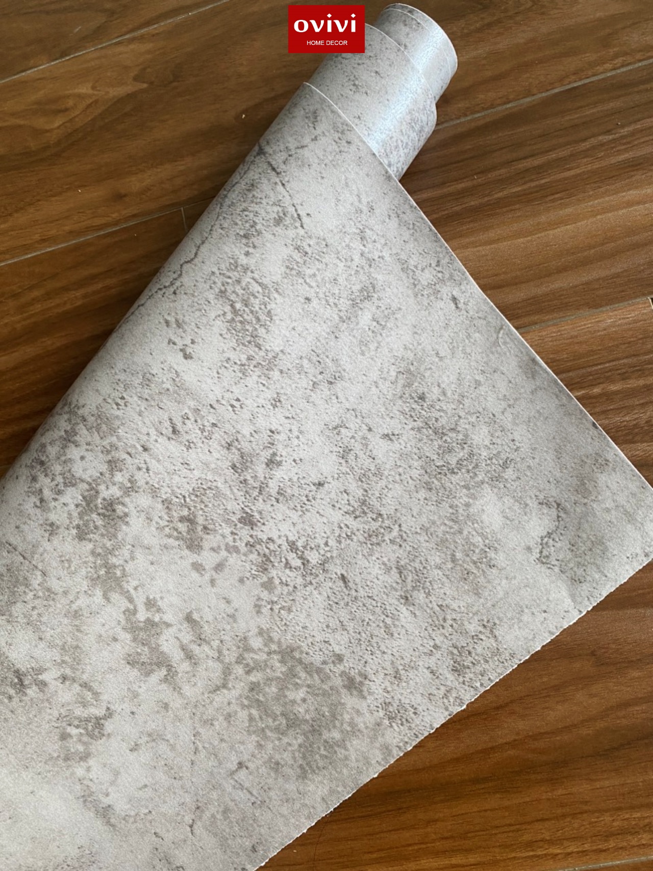 Giấy dán tường có keo sẵn xi măng loang nhạt - Ảnh 2