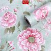 Giấy dán tường có keo sẵn hoa mẫu đơn