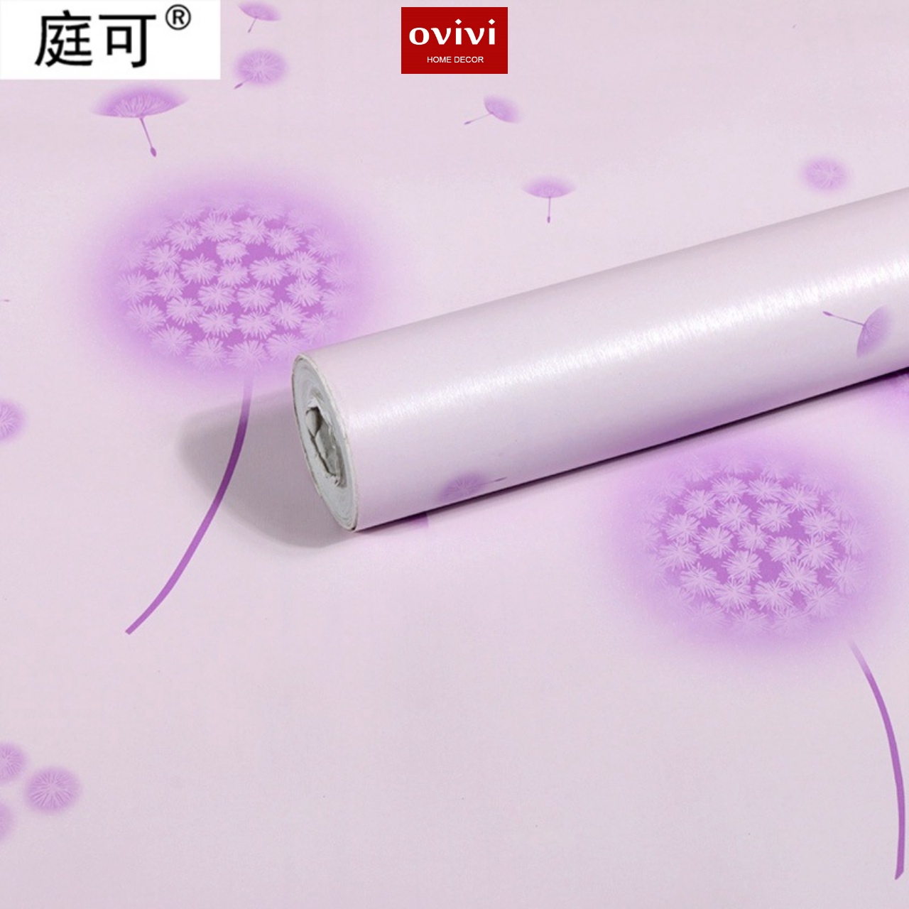 Giấy dán tường có keo sẵn bồ công anh tím - Ảnh 5