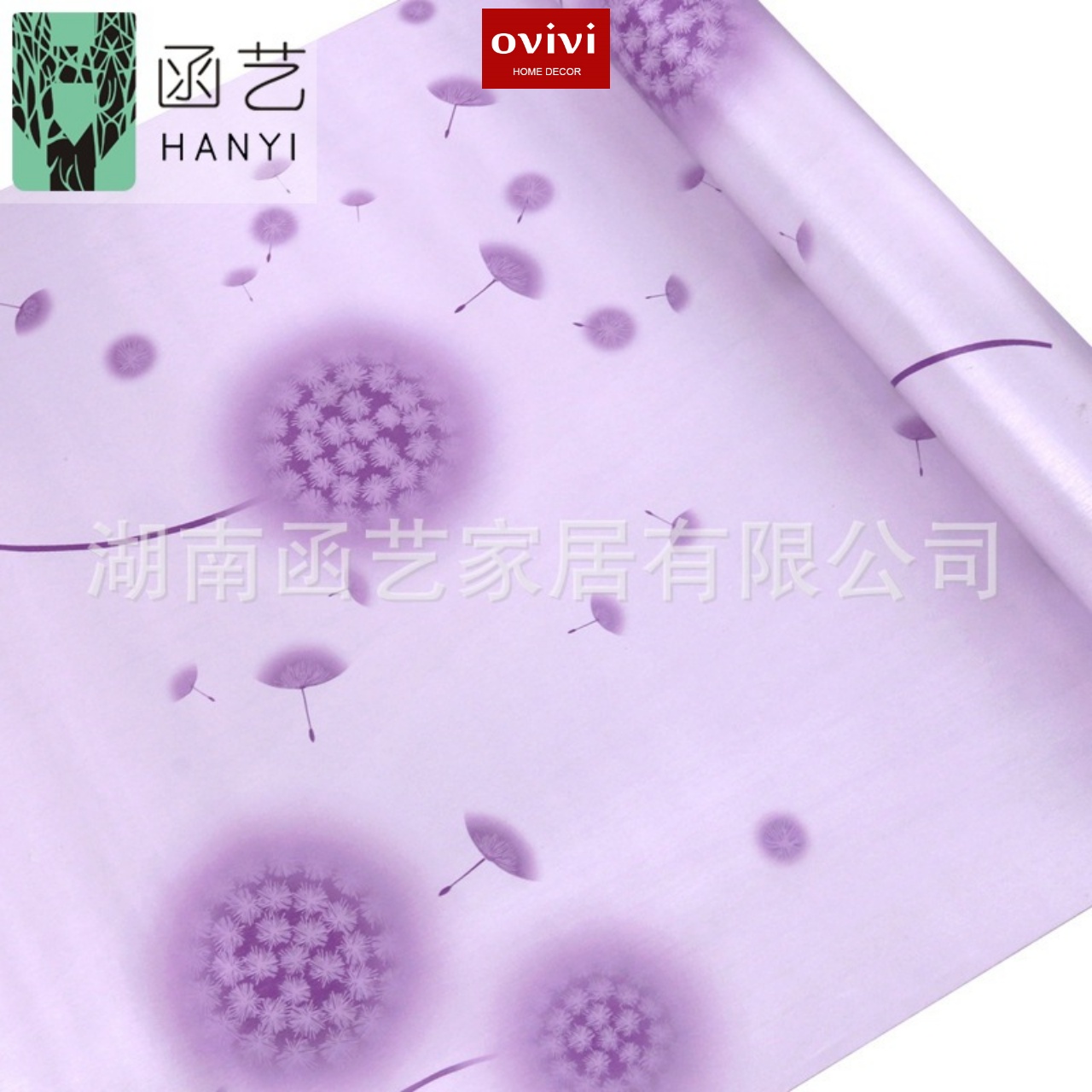 Giấy dán tường có keo sẵn bồ công anh tím