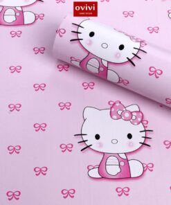 Alternative view of Giấy dán tường có keo sẵn kitty nơ hồng