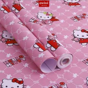 Giấy dán tường có keo sẵn kitty thiên thần