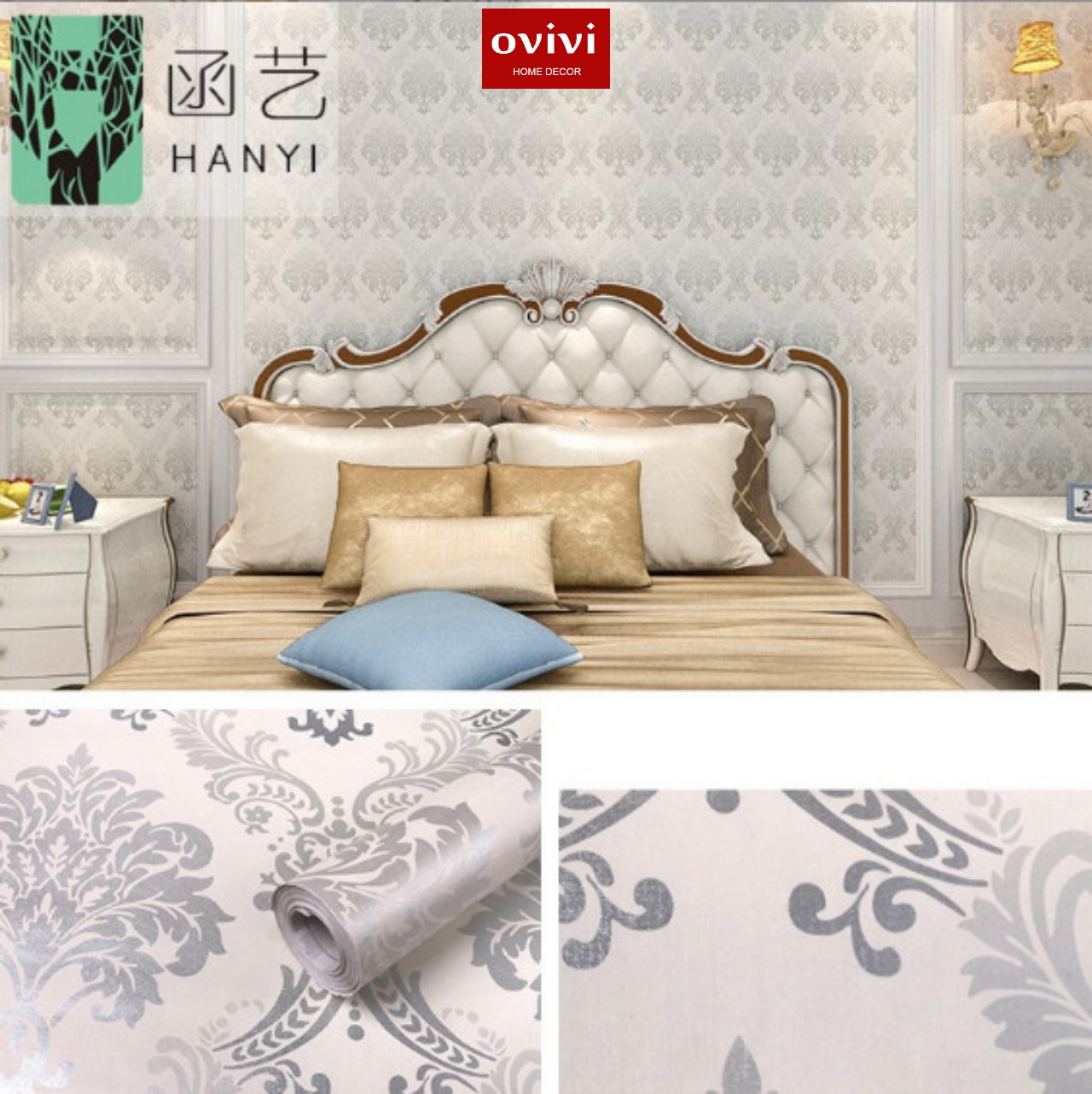 Giấy dán tường có keo sẵn hoa đức xám - Ảnh 7
