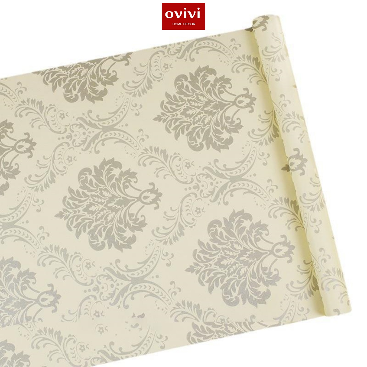 Giấy dán tường có keo sẵn hoa đức xám - Ảnh 4