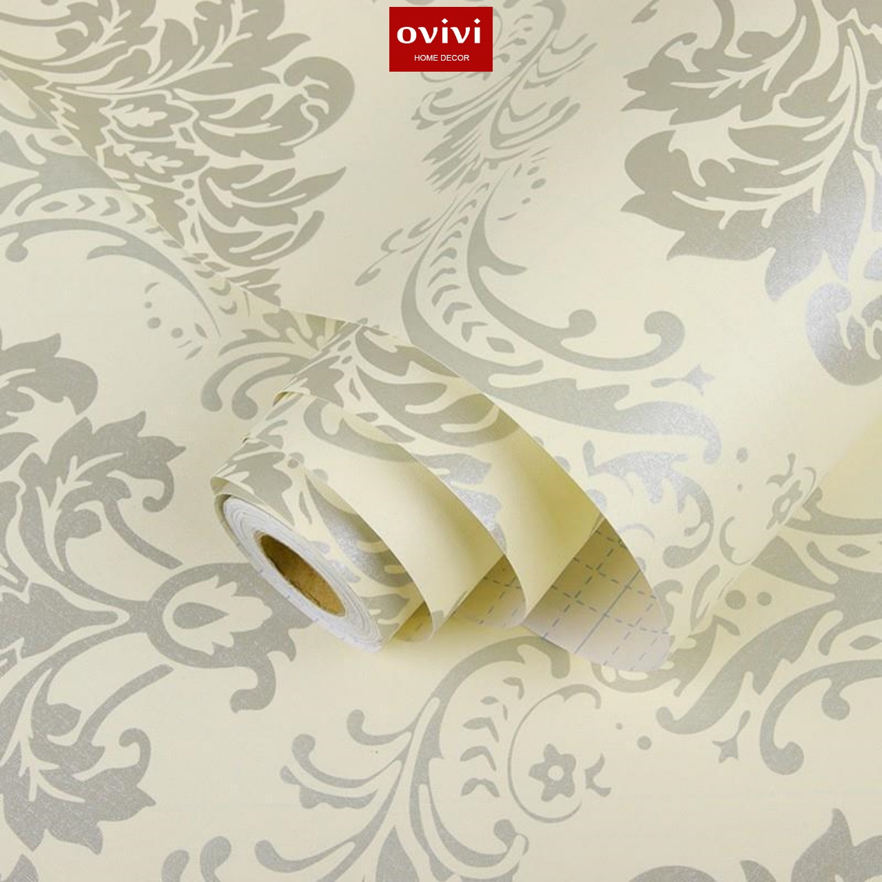 Giấy dán tường có keo sẵn hoa đức xám - Ảnh 3