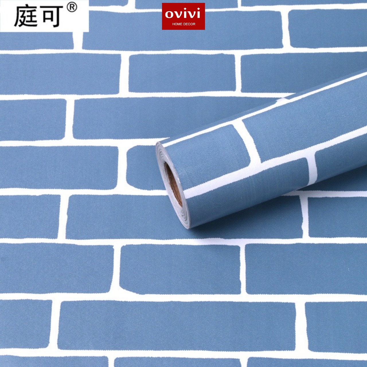 Giấy dán tường có keo sẵn gạch xanh - Ảnh 6