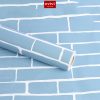 Giấy dán tường có keo sẵn gạch xanh