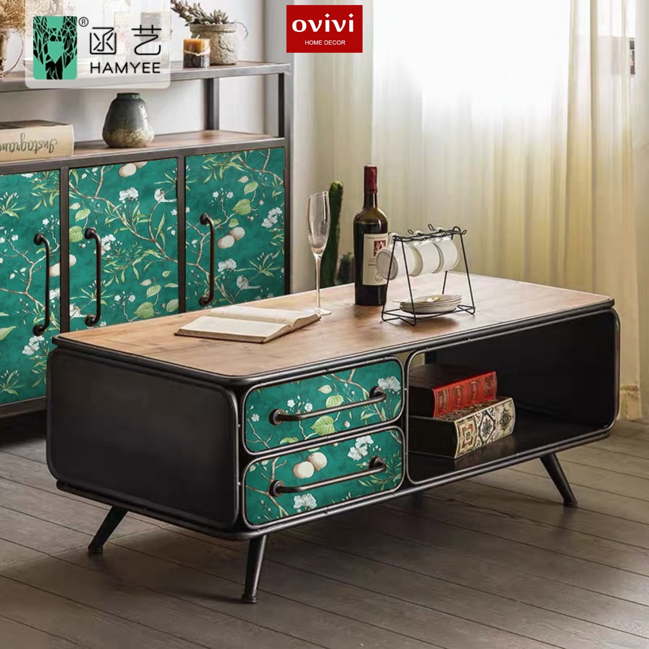 Giấy dán tường có keo sẵn cành đào và tổ chim - Ảnh 14