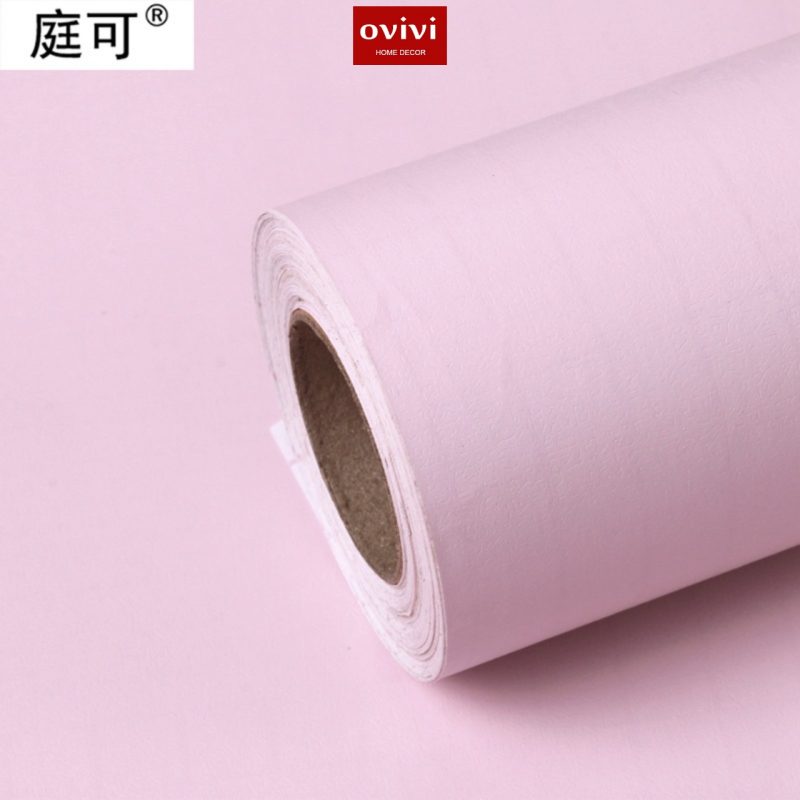 Giấy dán tường có keo sẵn màu hồng nhạt