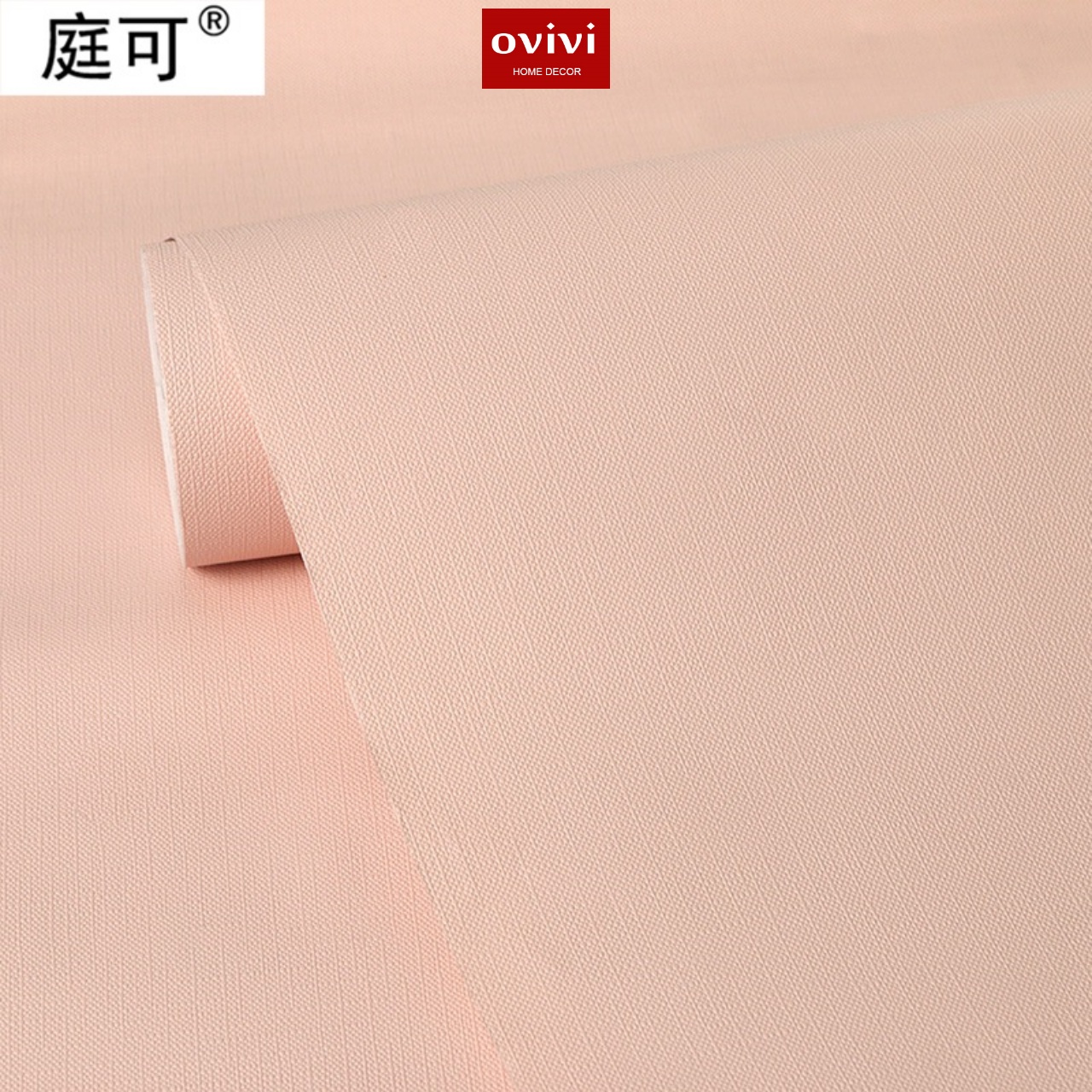 Giấy dán tường có keo sẵn màu hồng phấn