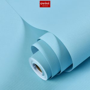 Giấy dán tường có keo sẵn màu xanh dương