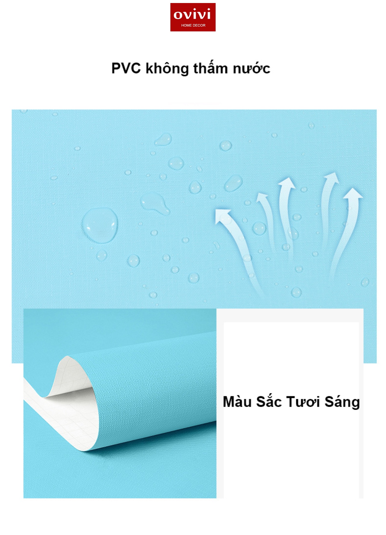 Giấy dán tường có keo sẵn màu xanh dương - Ảnh 12