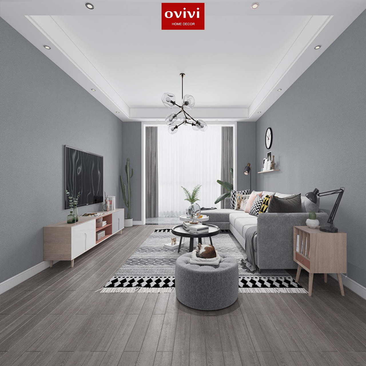 Giấy dán tường có keo sẵn màu xám đậm - Ảnh 7
