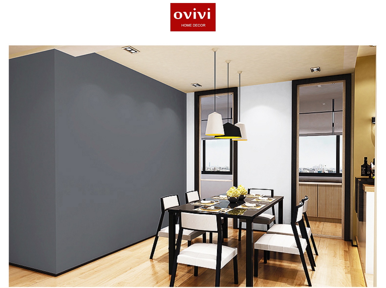 Giấy dán tường có keo sẵn màu xám đậm - Ảnh 5
