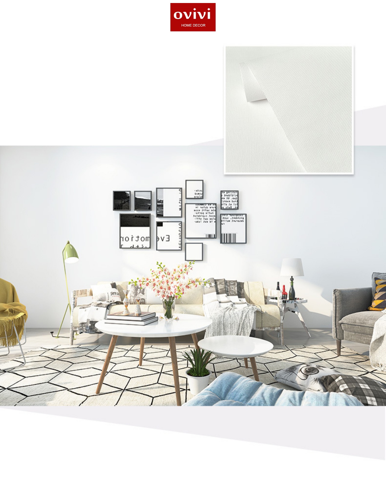 Giấy dán tường có keo sẵn màu trắng nhám - Ảnh 21