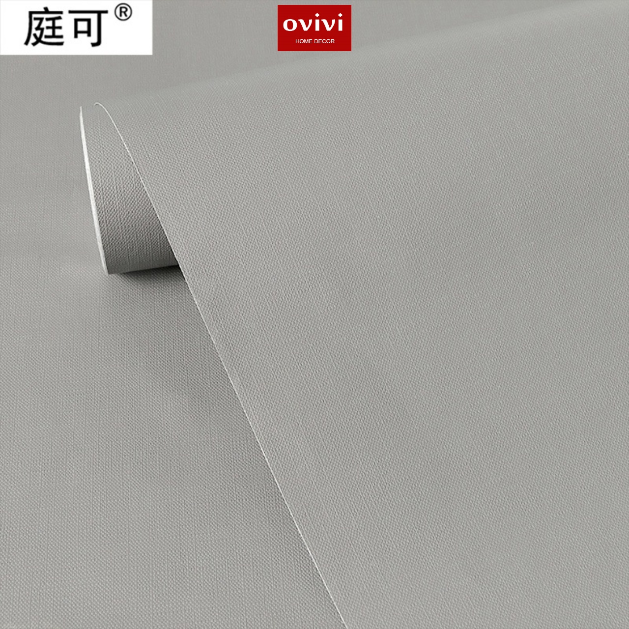 Giấy dán tường có keo sẵn màu xám nhạt - Ảnh 14