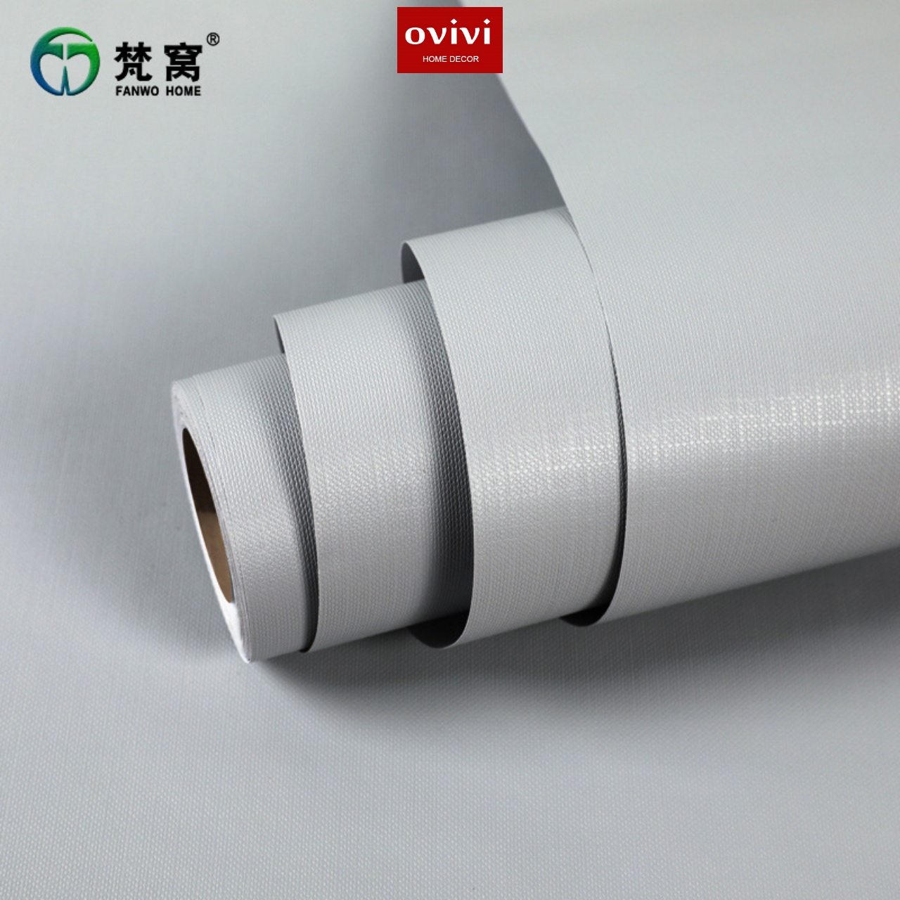 Giấy dán tường có keo sẵn màu xám nhạt - Ảnh 7