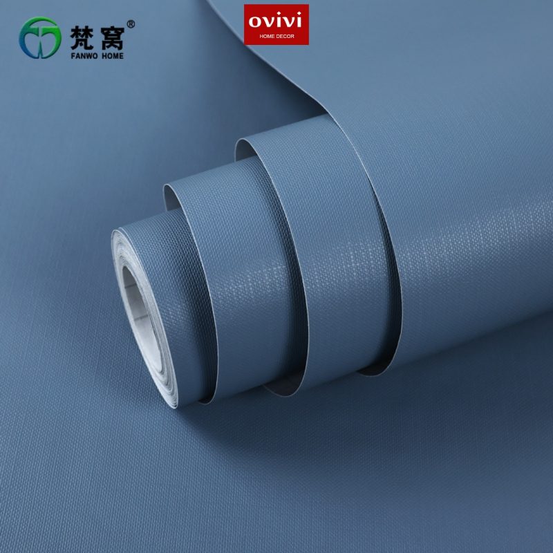 Giấy dán tường có keo sẵn màu xanh nauy