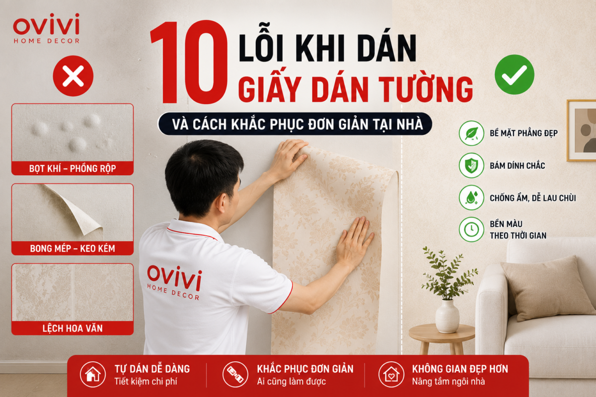 10 lỗi khi dán giấy dán tường