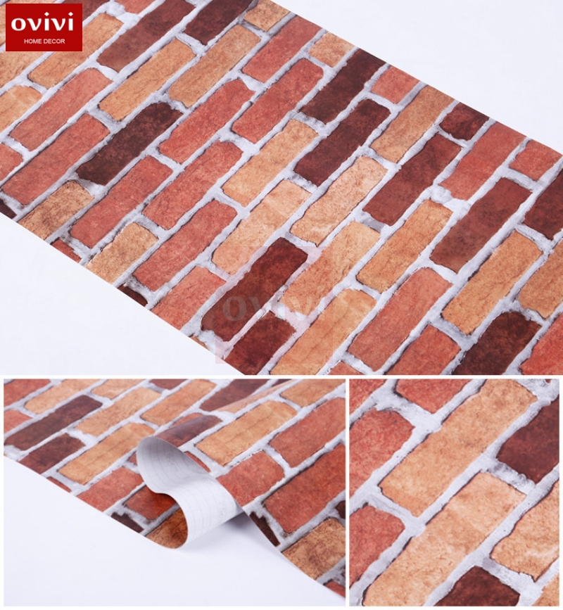 giấy dán tường giả gạch có keo sẵn
