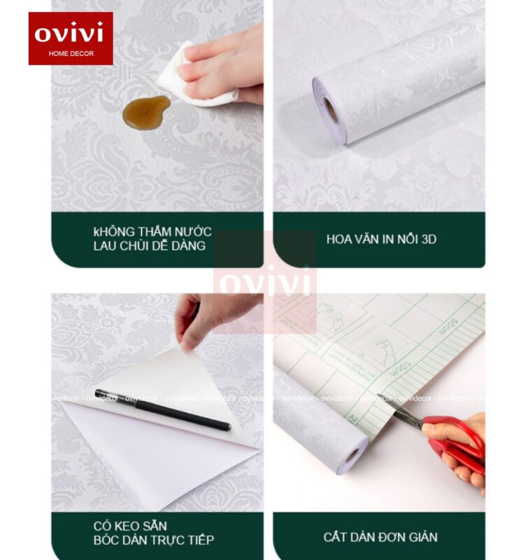 giấy dán tường có keo sẵn