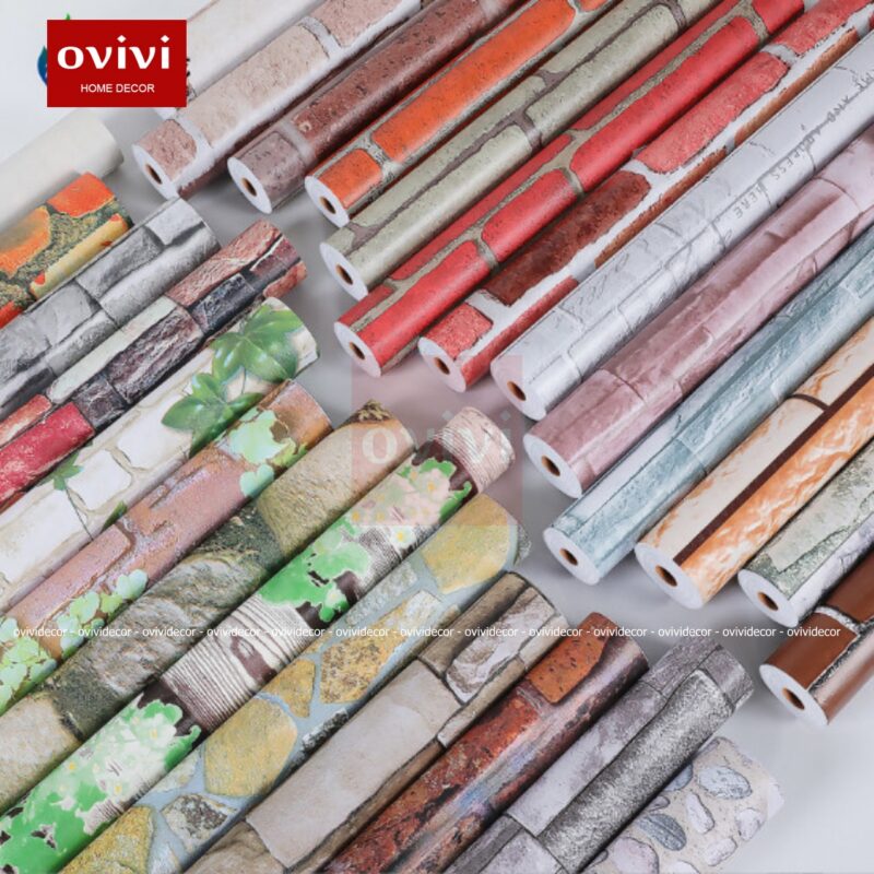 giấy dán tường giả gạch