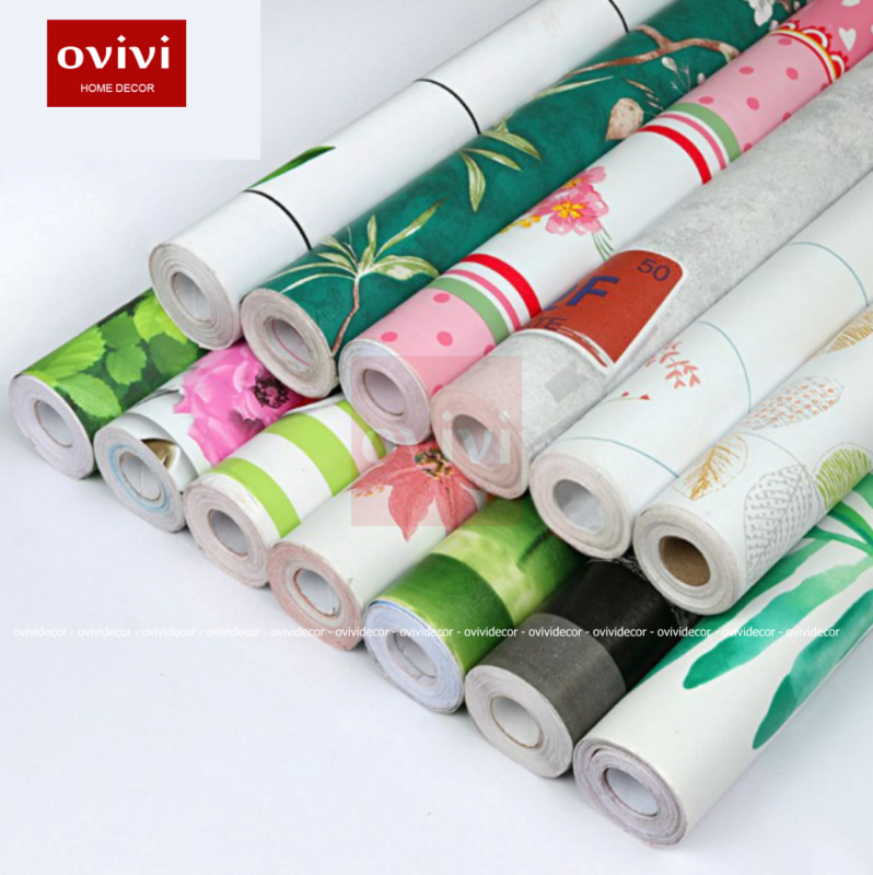 giấy dán tường hoa lá
