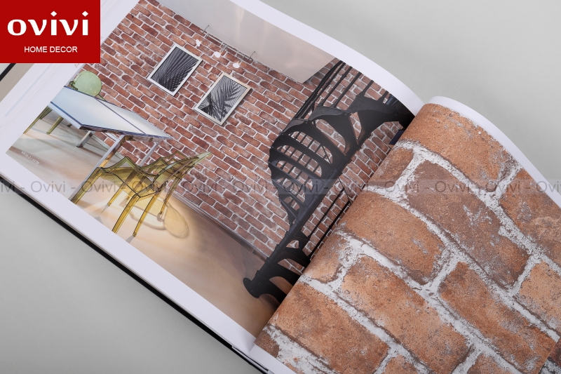 giấy dán tường giả gạch 3d ovivi