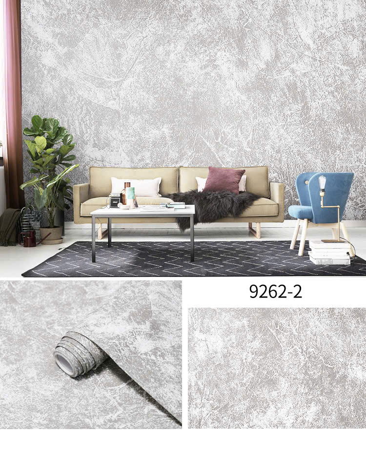 giấy dán tường có keo sẵn giả xi măng trắng