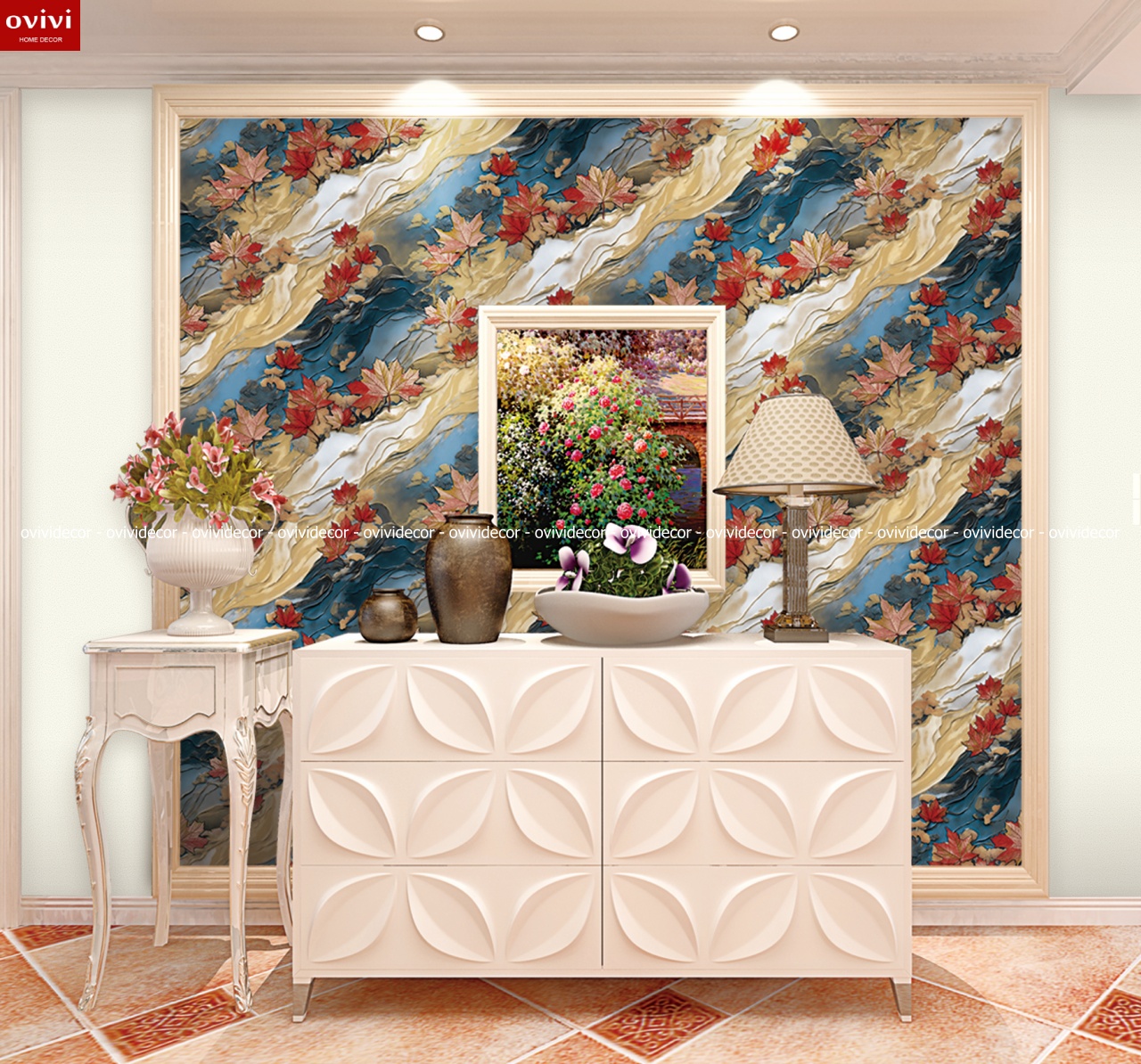 giấy dán tường giả gạch đá nghệ thuật