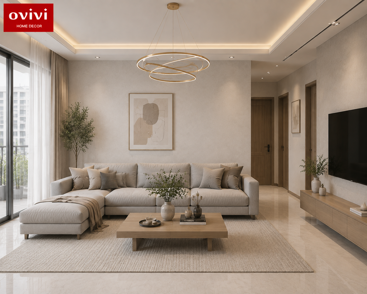 Giấy dán tường hàn quốc phòng khách sang trọng