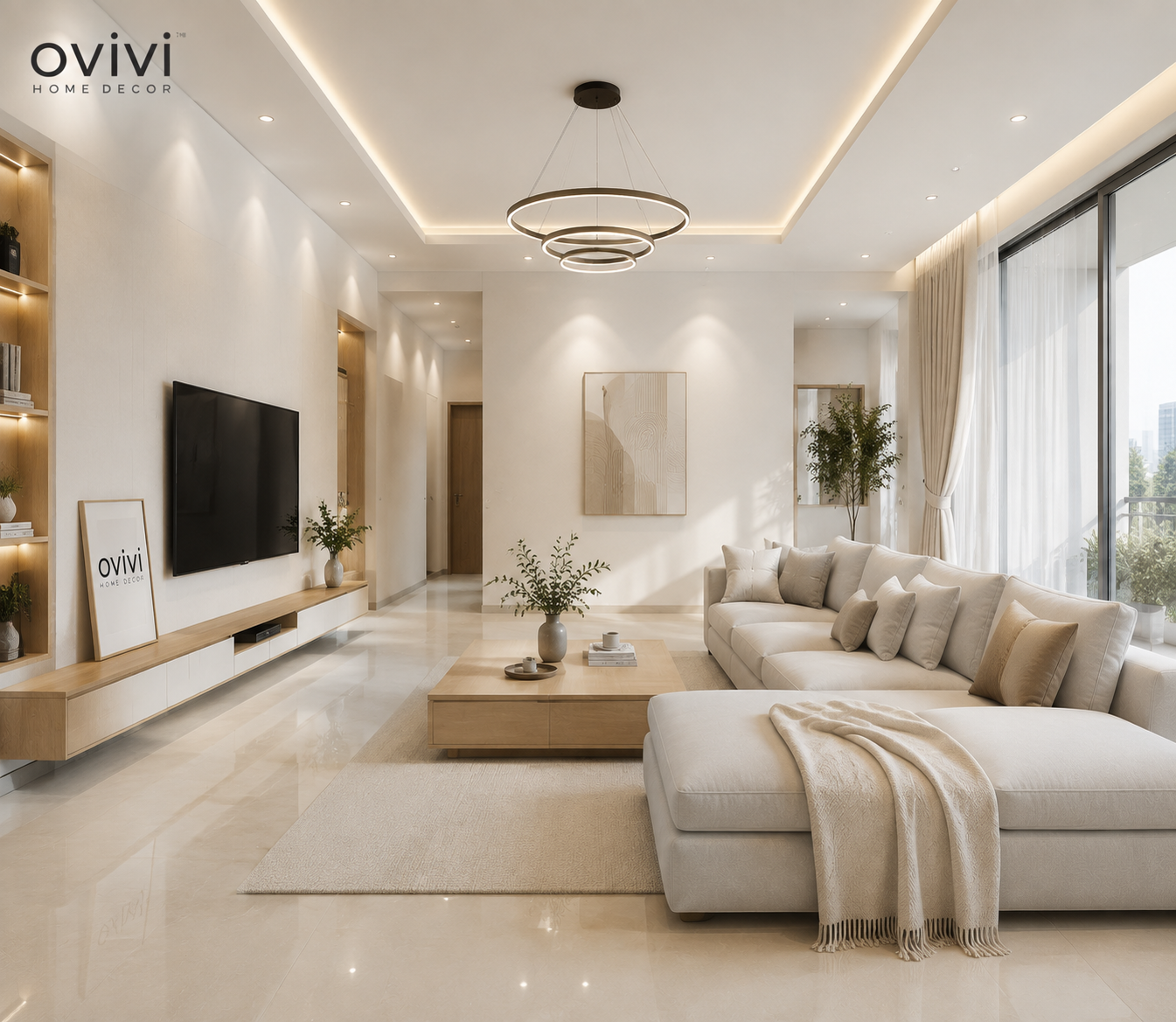 giấy dán tường hàn quốc phòng khách hiện đại