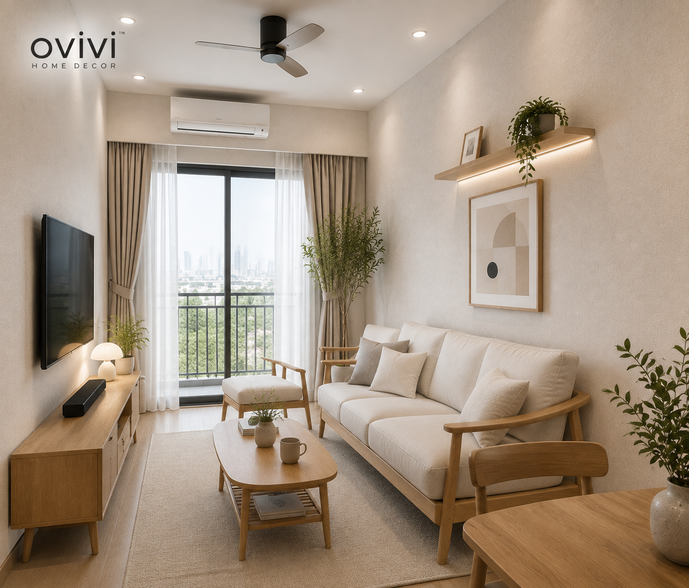 giấy dán tường hàn quốc phòng khách nhỏ