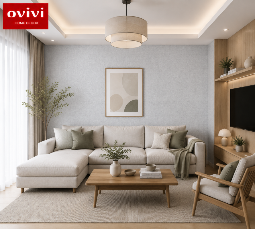 giấy dán tường có keo sẵn ovivi