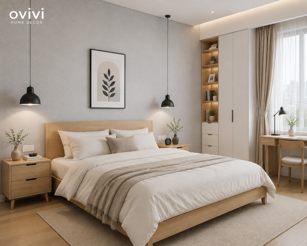 giấy dán tường phòng ngủ ovivi